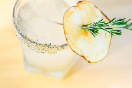 Apache Junction Mocktail with Festive Potato Garnish Recipe